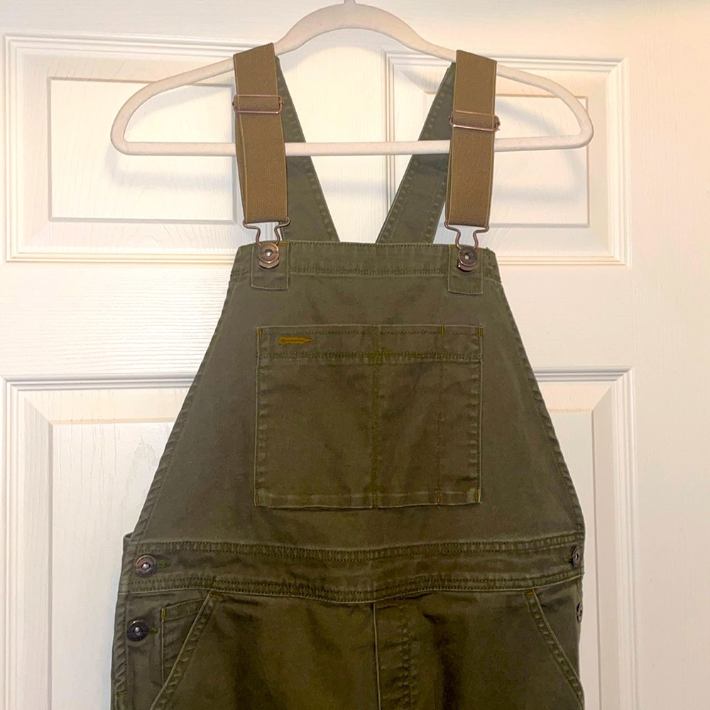 Overalls - womens M or L size 10 - REI Trailsmith canvas olive colored coveralls